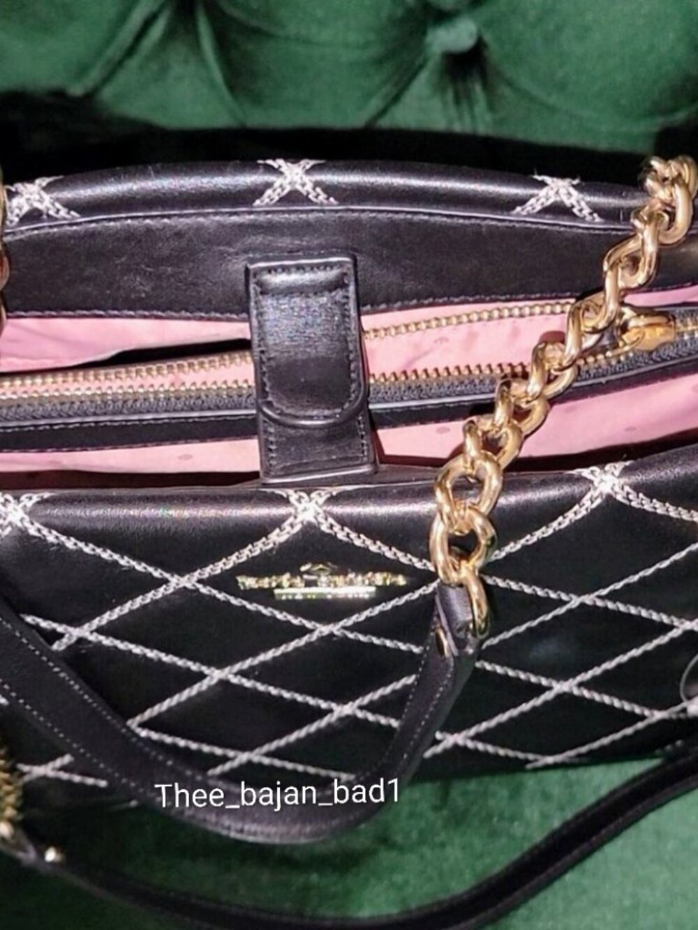 π RARE KATE SPADE LEATHER QUILTED TOTE with KATE SPADE DUST BAG BUNDLE - Picture 3 of 9